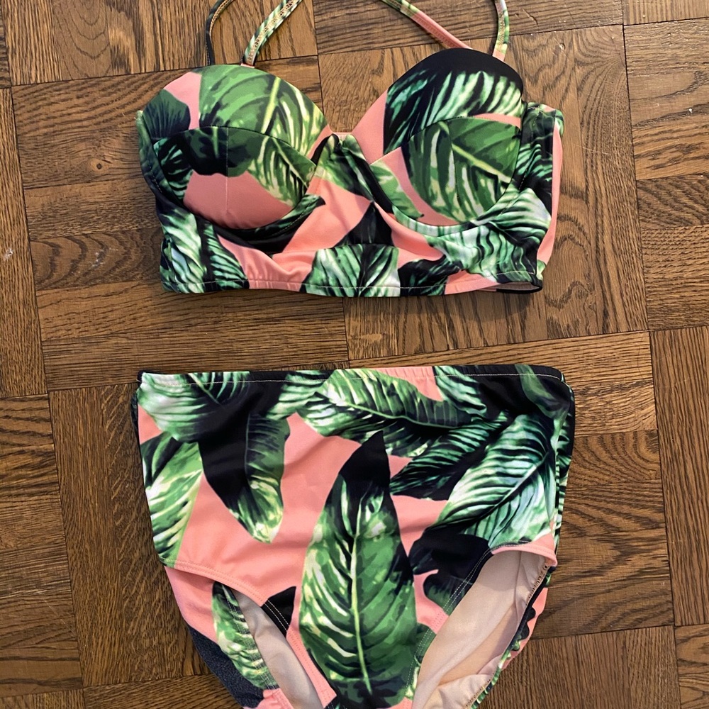 Albion Fit Izabal Palm Print Bathing Suit
